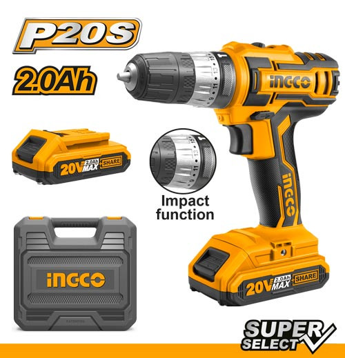 INGCO LI-ION CORDLESS IMPACT DRIVER DRILL CIDLI201452